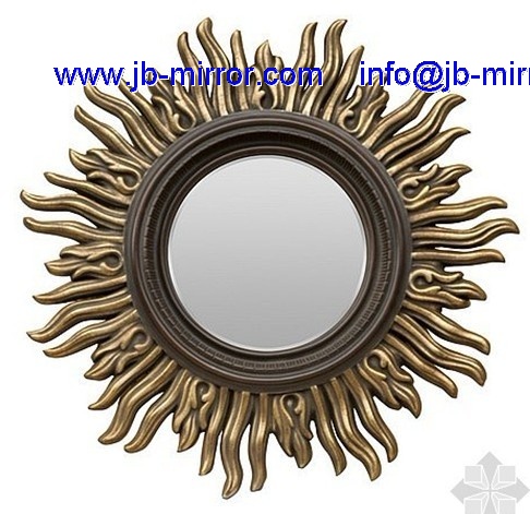 Hotel Art Decorative Wooden Framed Hanging Mirror And Old Vintage
