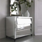 Modern venetian glass mirrored art deco bedside and side cabinet