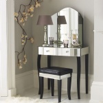 Modern glass venetian mirrored art deco dressing table mirror vanity desk dresser and stool