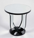 Modern glass venetian mirrored art deco coffee table end tables and accent hall tables